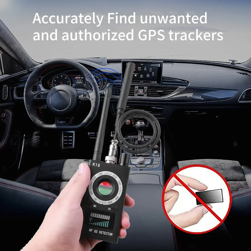New K18 Multi-function Anti-Candid Cam Wireless Lens Device Finder 1MHz-6.5GHz GSM Audio Bug Finder GPS Signal RF Tracker Detect Innova Techno