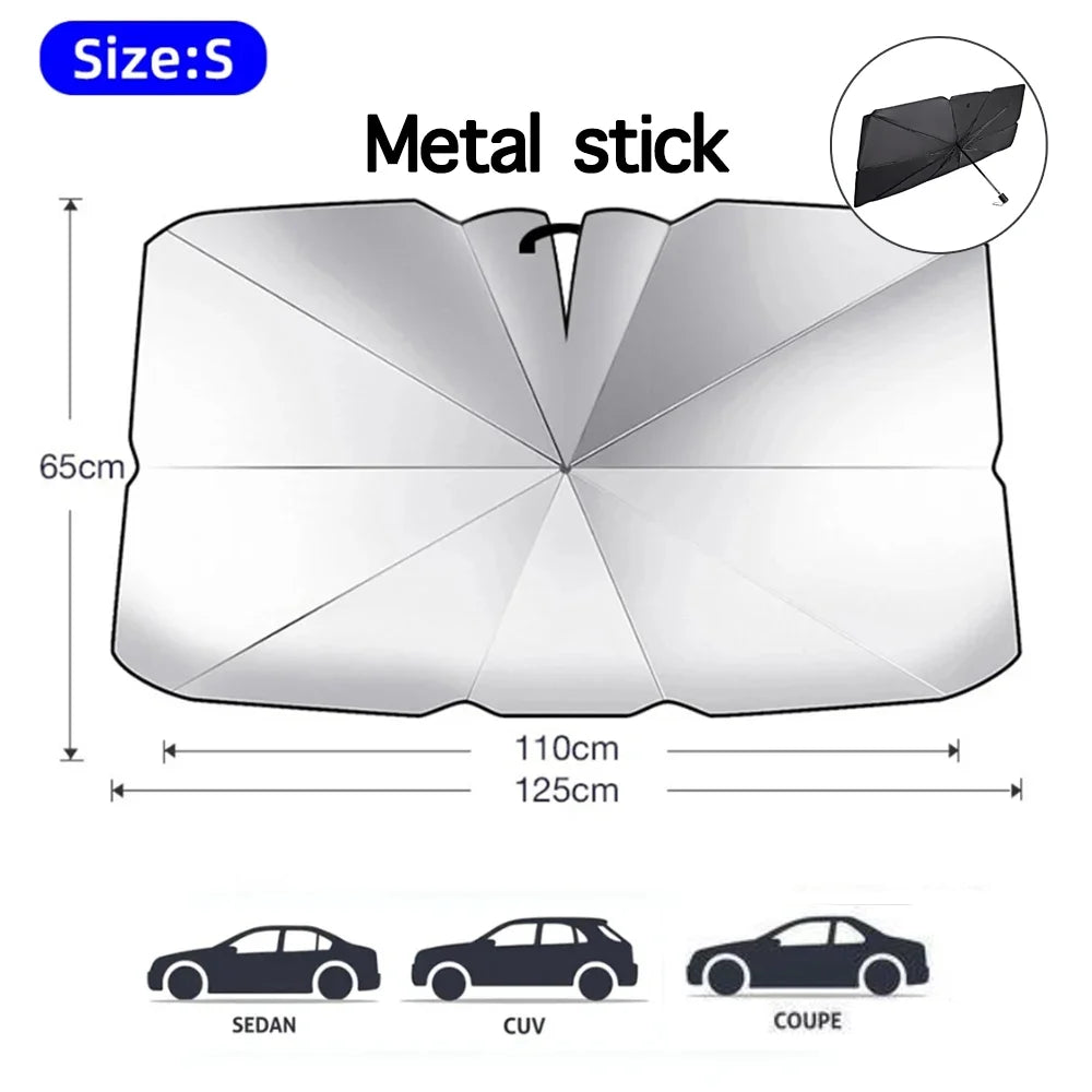 2024 Car Windshield Sun Shade Umbrella Foldable Sunshade Front Window Cover for UV Block Heat Protection Protector Parasol Innova Techno