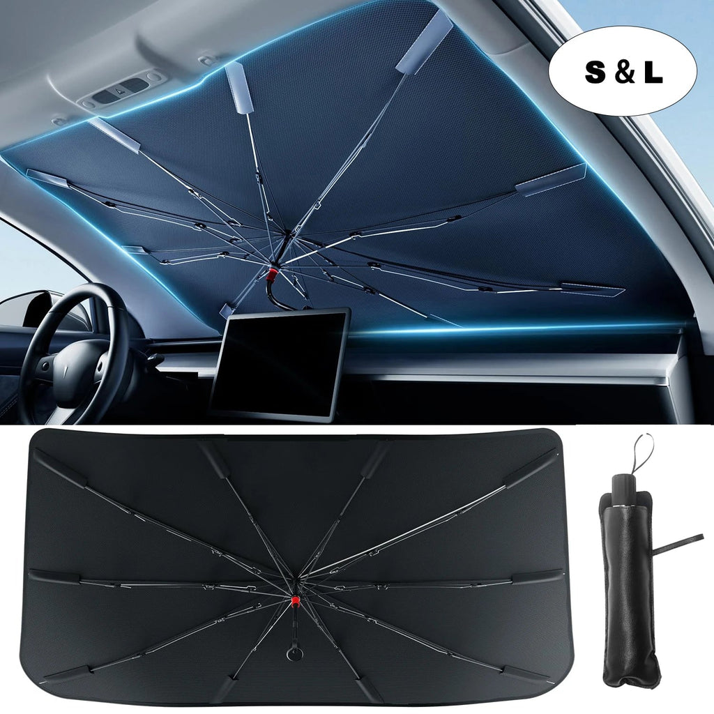 2024 Car Windshield Sun Shade Umbrella Foldable Sunshade Front Window Cover for UV Block Heat Protection Protector Parasol Innova Techno