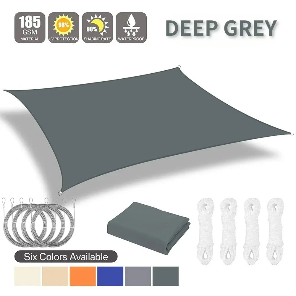 6 Colors Large Sun Shade Sail Rectangle Canopy Waterproof Shade Cover UV Block for Garden Outdoor Patio Deck Pergola Porch Tents Innova Techno