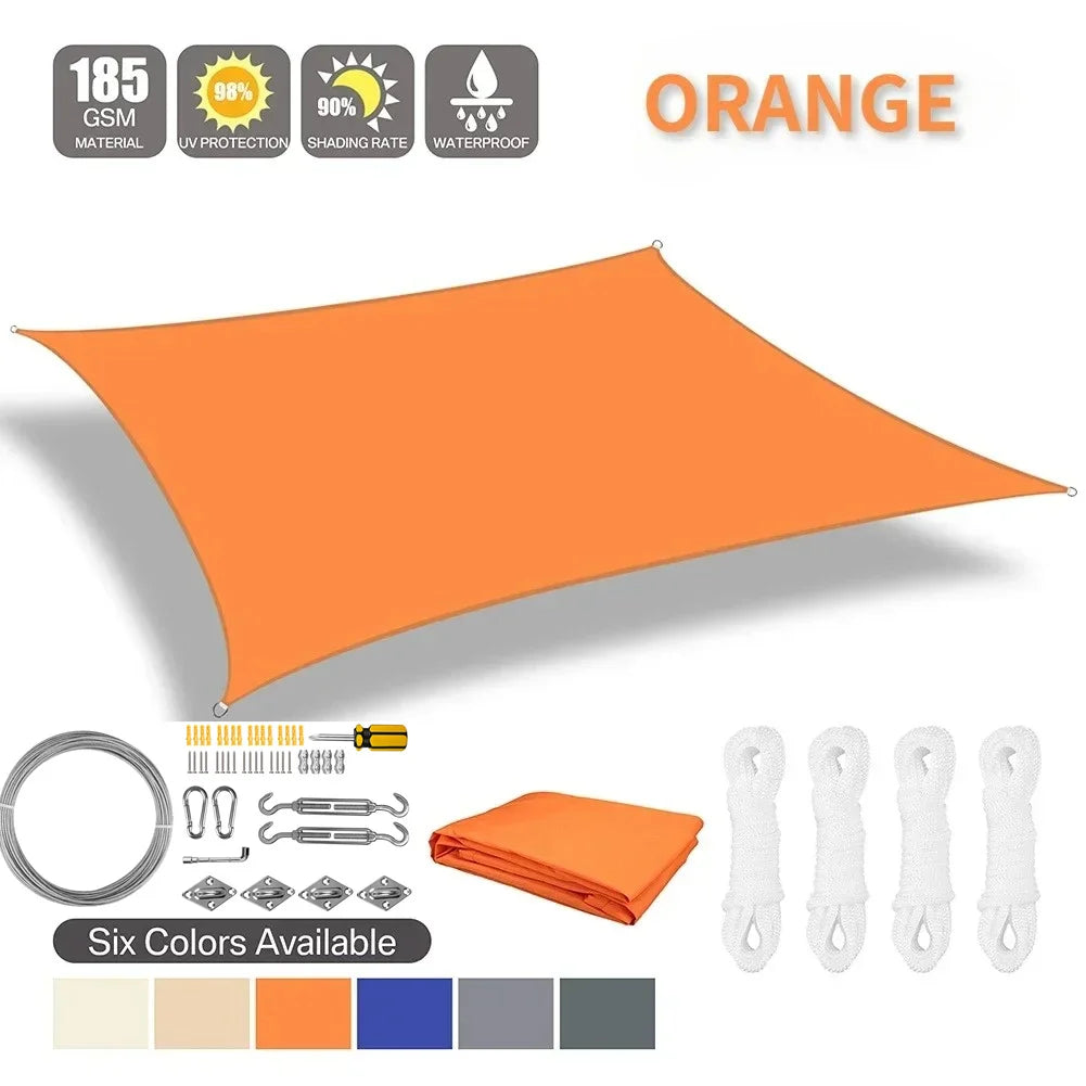 6 Colors Large Sun Shade Sail Rectangle Canopy Waterproof Shade Cover UV Block for Garden Outdoor Patio Deck Pergola Porch Tents Innova Techno