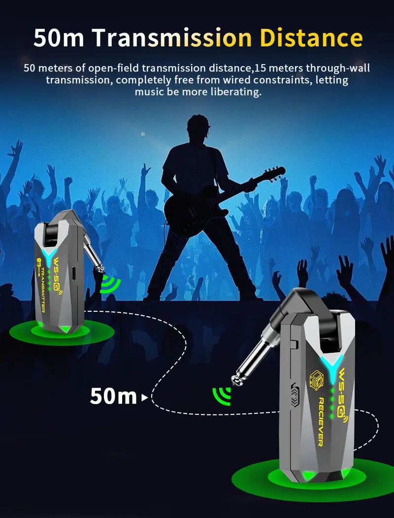 JAMJUM 5.8G Wireless Audio System with 6.35/3.5mm Audio jack Rechargeable Battery holiday gift Innova Techno