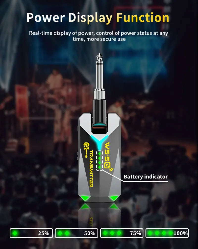 JAMJUM 5.8G Wireless Audio System with 6.35/3.5mm Audio jack Rechargeable Battery holiday gift Innova Techno