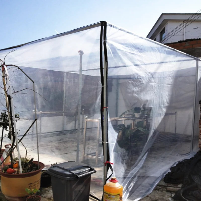 Transparent Plastic Rainproof Film Outdoor Waterproof Tarpaulin Terrace Succulent Plant Insulation Tent Balcony Awning Tarpaulin Innova Techno
