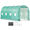 SucceBuy Walk-in Tunnel Greenhouse Galvanized Frame & Waterproof Cover 15x7x7/10x7x7/20x10x7/12x7x7 ft Greenhouses & Cold Frames Innova Techno