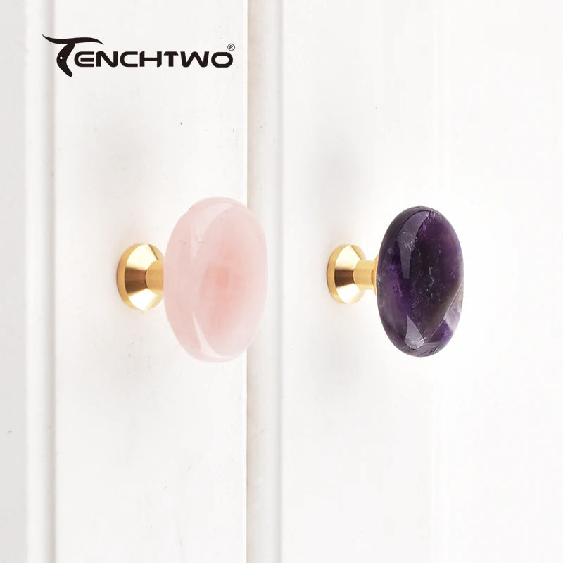30×25mm Nature Agate Stone Cabinet Drawer Knob Dressing Decorative Box Handle Brass Furniture Door Handle Wardrobe Cabinet Pulls Innova Techno