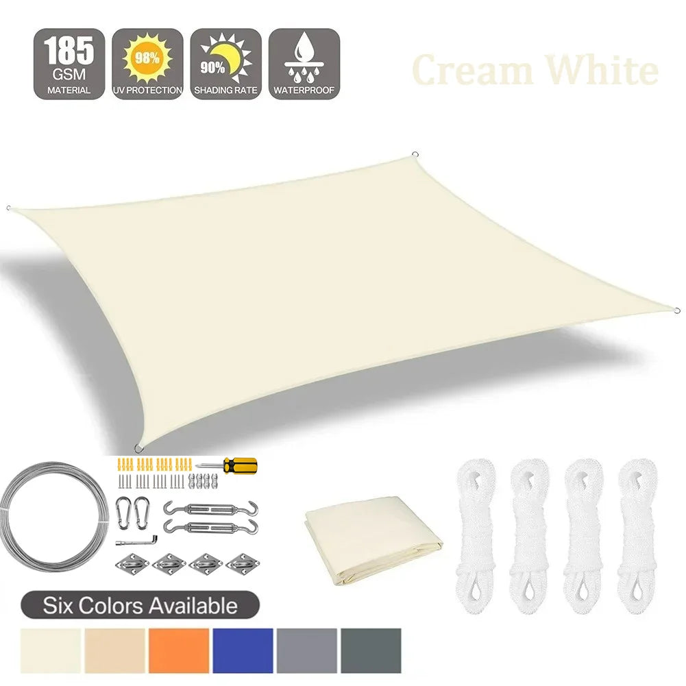 6 Colors Large Sun Shade Sail Rectangle Canopy Waterproof Shade Cover UV Block for Garden Outdoor Patio Deck Pergola Porch Tents Innova Techno