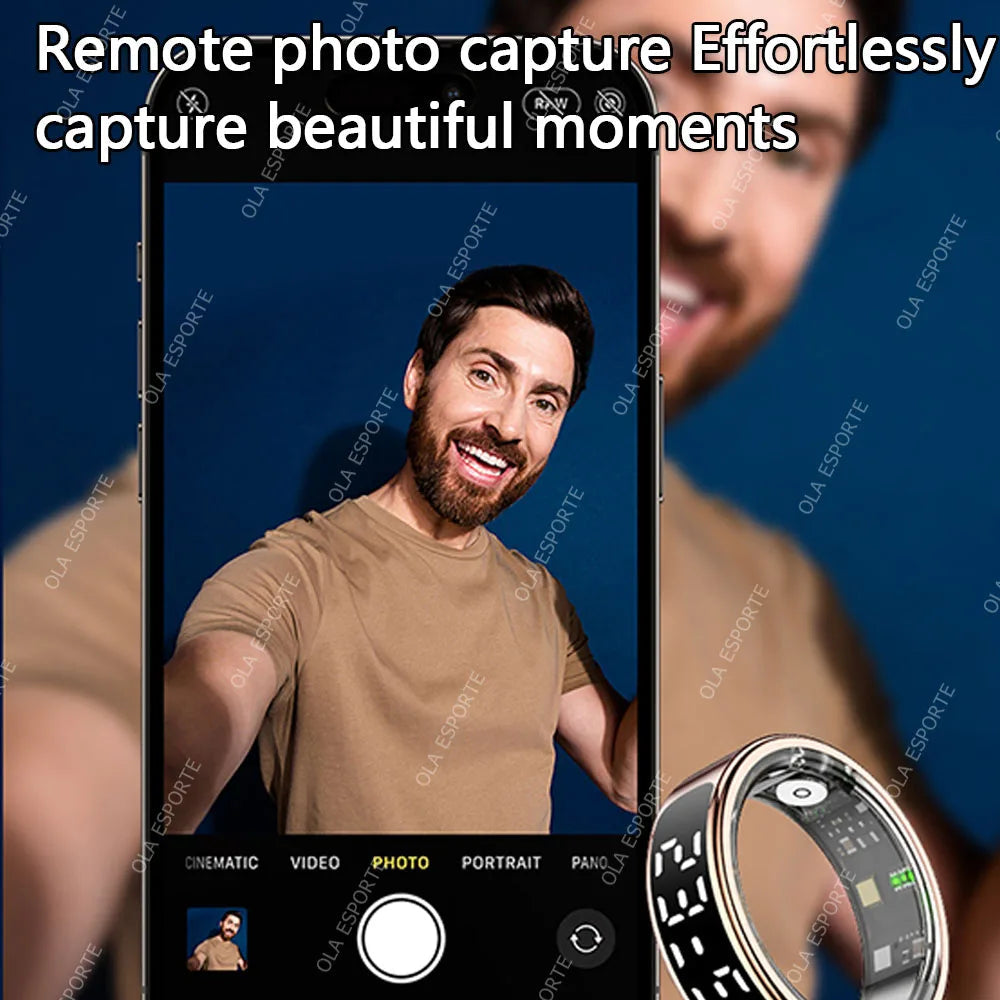 Smart Ring with Display Screen and Touch Heart Rate Blood Oxygen Sleep Health Monitoring Sports Count steps Waterproof Smartring Innova Techno