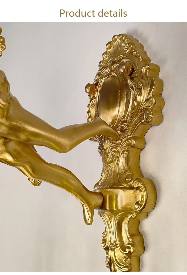 Retro French Brass Wall Lamp Hotel Bedroom Aisle Staircase Wall Angel Crystal Decorative Light Background Wall Copper Light Innova Techno
