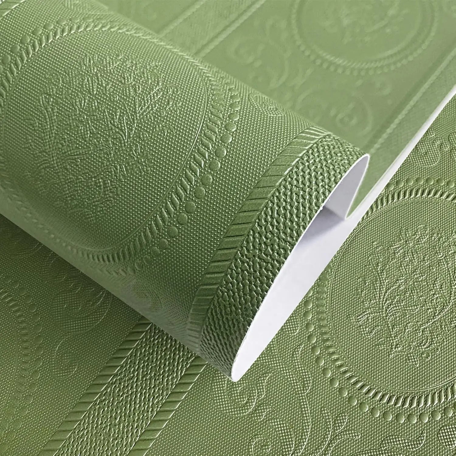 3D White Embossed Peel and Stick Wallpaper Damask Textured Self Adhesive Wallpaper Modern Floral Removable Contact Paper Innova Techno