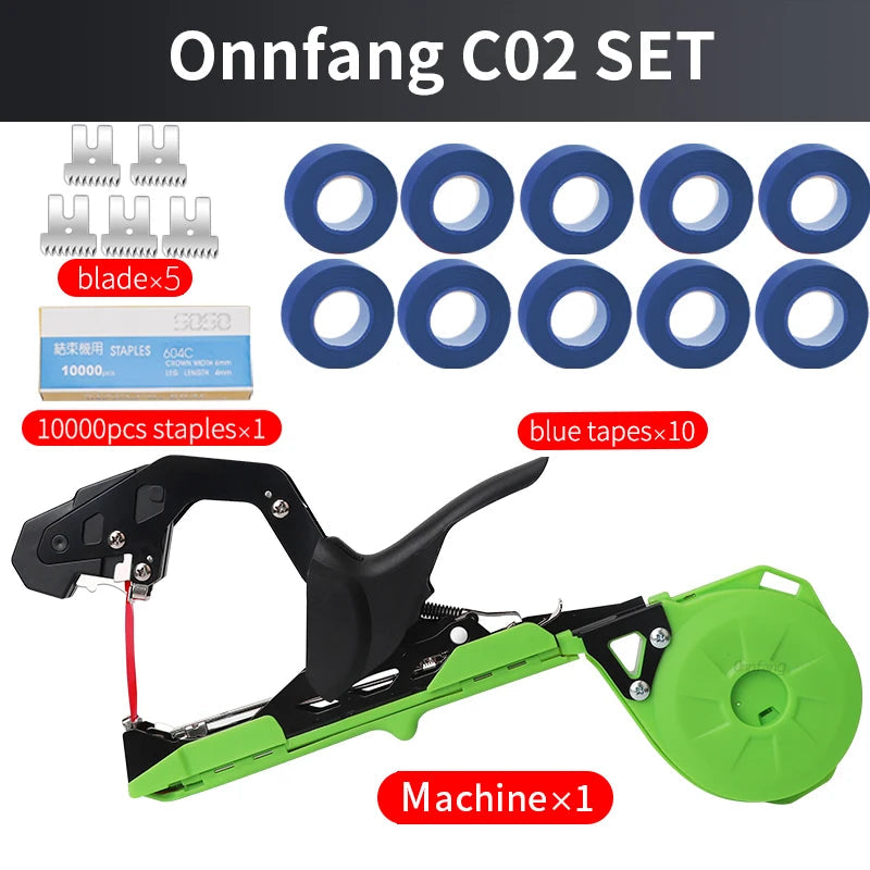 Onnfang Garden Hand Tying Machine Plant Lightweight Garden Tools Plant Tape tool for Vegetables Grapes Tomatoes Cucumbers Garden Innova Techno
