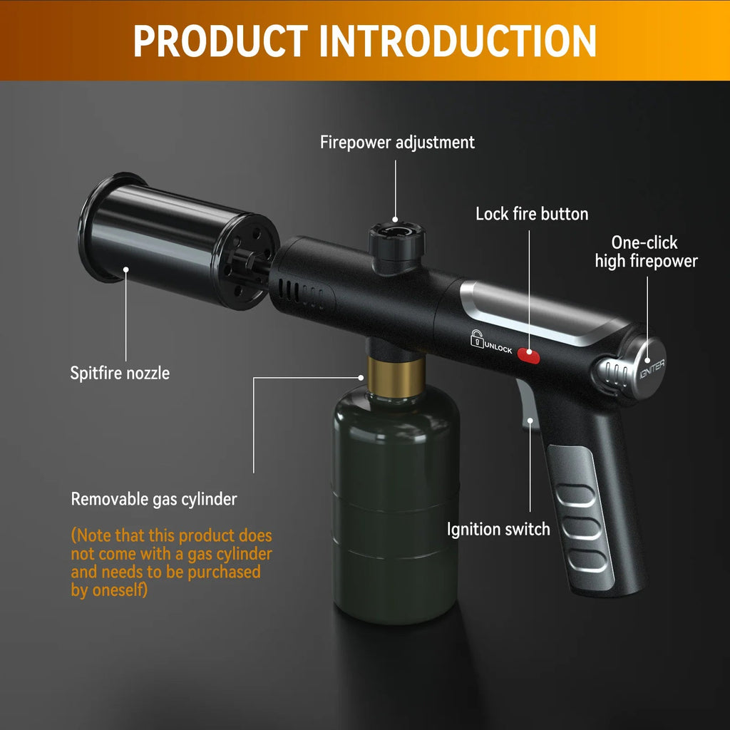 New Metal High Firepower Flamethrower for Outdoor Camping Barbecue Lighter for Outdoor Tools Innova Techno