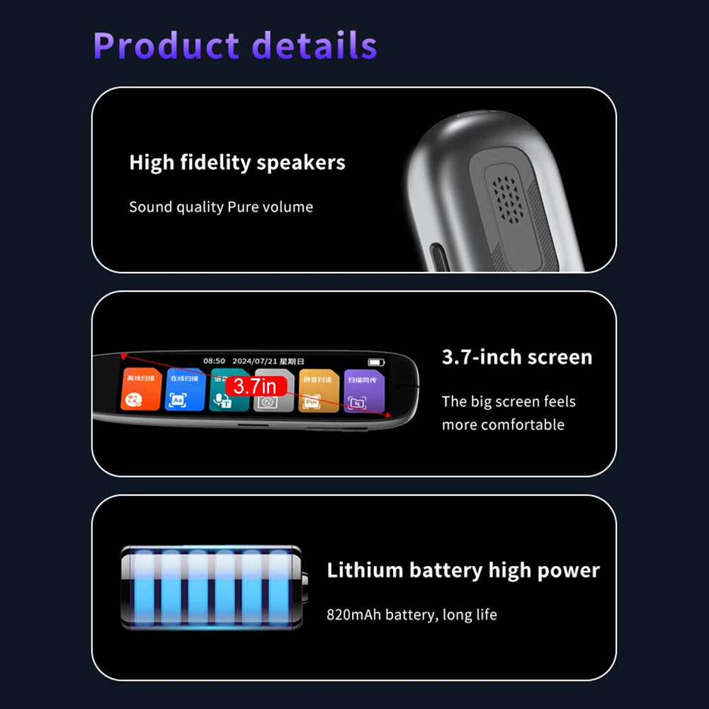 Translation Pen 142 Languages Scan Reader Device Intelligent Scanning Point Reading Smart Voice Translator Device Translator Pen