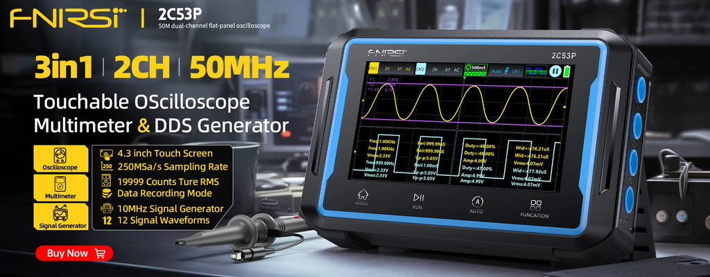 FNIRSI New DSO510 DSO152 DSO153 Mini Handheld Digital 2 IN 1 Oscilloscope Portable 48MS/s 10MHz Bandwidth Electronic Repair Tool Innova Techno