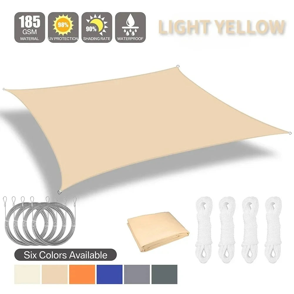 6 Colors Large Sun Shade Sail Rectangle Canopy Waterproof Shade Cover UV Block for Garden Outdoor Patio Deck Pergola Porch Tents Innova Techno