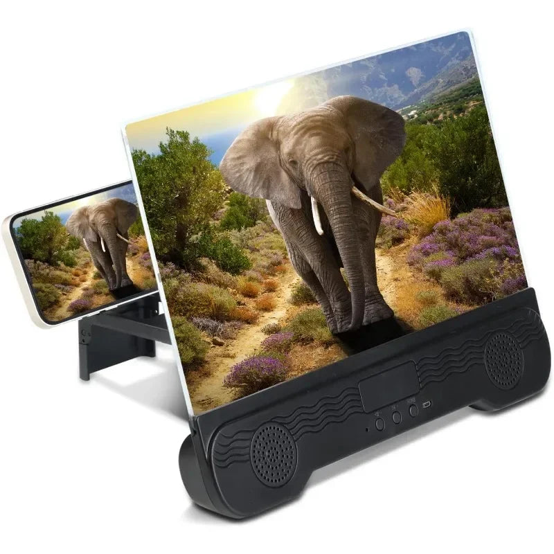 14" Cell Phone Screen Magnifier with Wireless Speaker Foldable Phone Stand with HD Screen Amplifier for Movies,Videos,Gaming Innova Techno