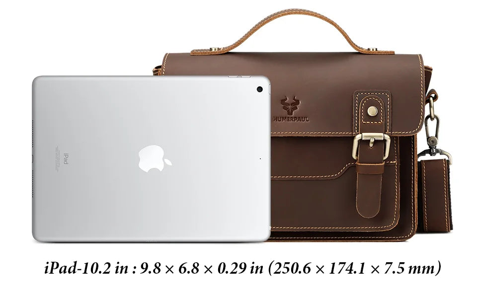 Crazy Horse Leather Men Messenger Bag Business Laptop Briefcase Casual Male Work Tote Bags for Ipad Large Capacity Travel Bag Innova Techno