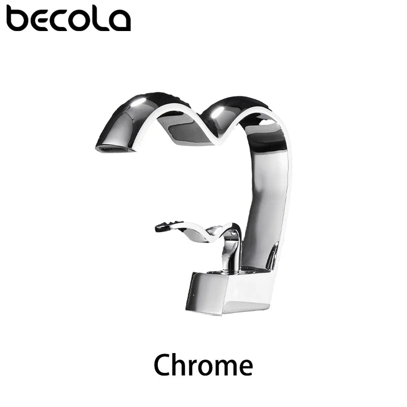 Single Handle Waterfall Bathroom Faucet Brass Gray Basin Faucet Cold And Hot Crance Faucet Sink Tap Single Handle Deck Mounted