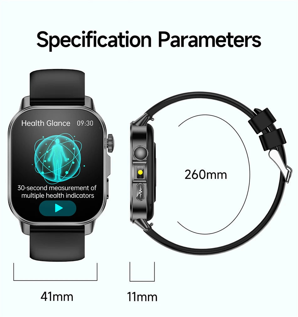 2026 New Model Uric Acid & Lipid Health Analysis Smart Watch Men ECG+PPG Bluetooth Call 2.01-inch Flashlight Smartwatch Women Innova Techno