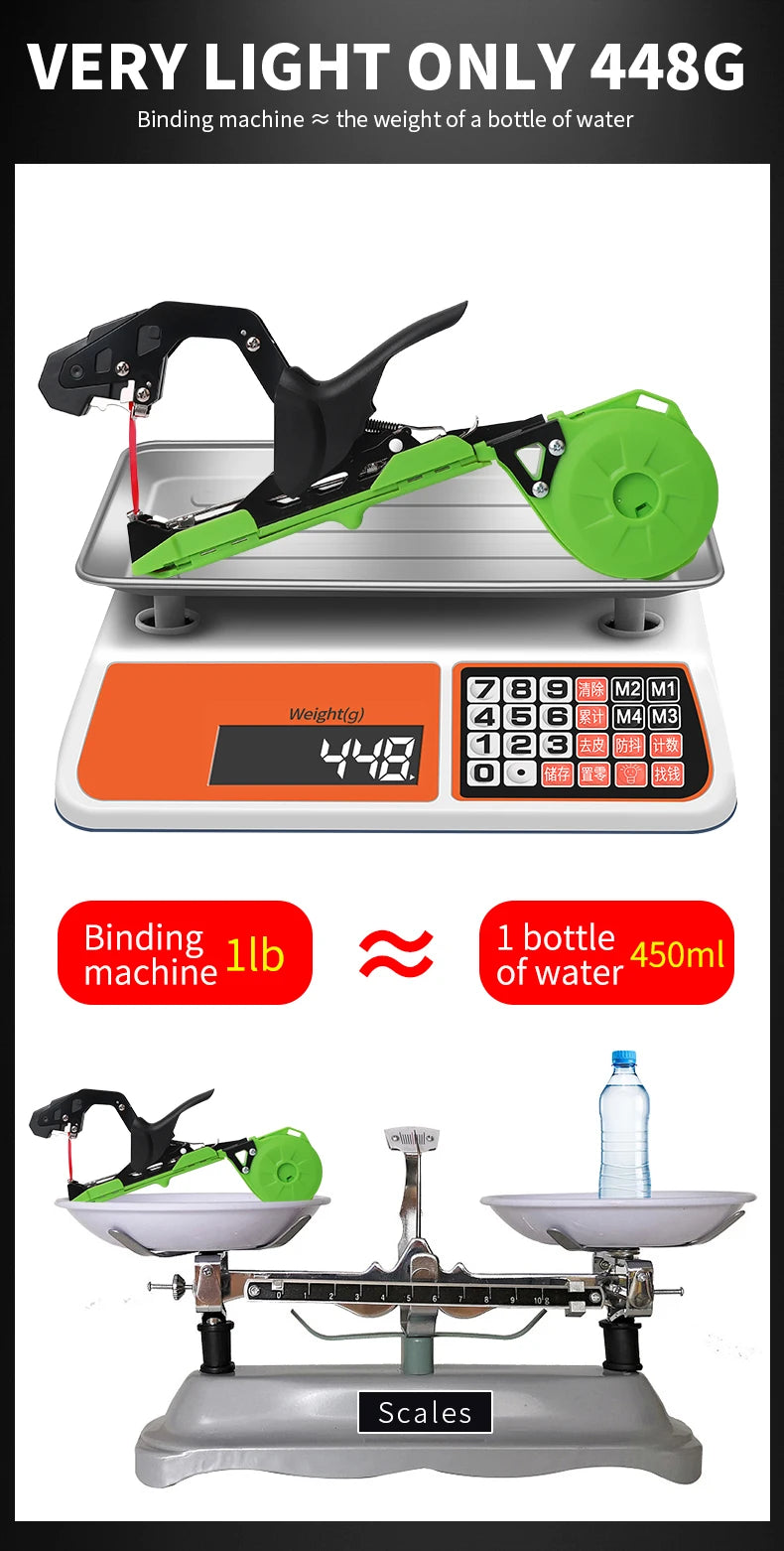 Onnfang Garden Hand Tying Machine Plant Lightweight Garden Tools Plant Tape tool for Vegetables Grapes Tomatoes Cucumbers Garden Innova Techno