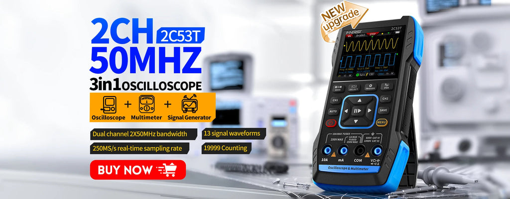 FNIRSI New DSO510 DSO152 DSO153 Mini Handheld Digital 2 IN 1 Oscilloscope Portable 48MS/s 10MHz Bandwidth Electronic Repair Tool Innova Techno