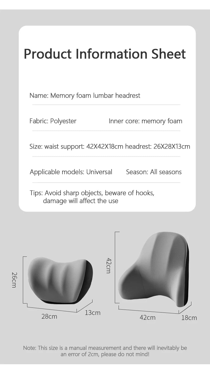 Car Electric Single Lumbar Single Headrest Vibration Massage Lumbar Support Neck Pillow Lumbar Cushion Car Seat Car Interior Innova Techno
