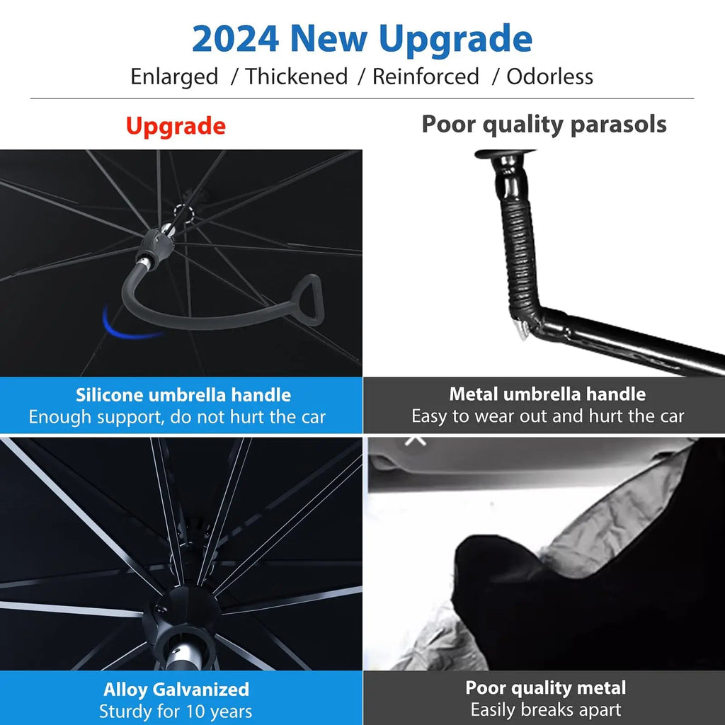 2024 Car Windshield Sun Shade Umbrella Foldable Sunshade Front Window Cover for UV Block Heat Protection Protector Parasol Innova Techno