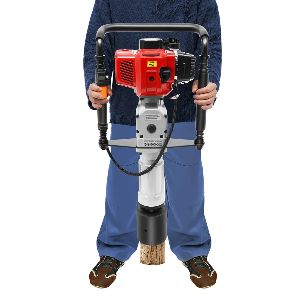 Pile Driver Hammer - 52CC Gas Powered T Post Driver - 1900W 2.3HP 2 Post Driving