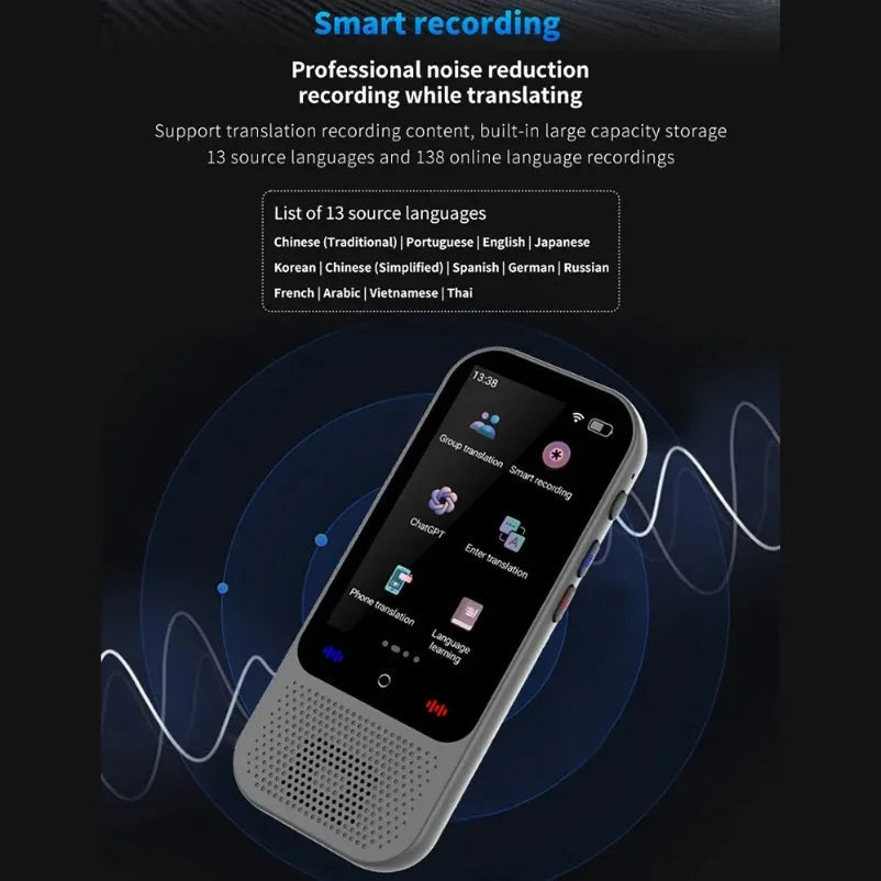 S80 Pro 138 Language Intelligent Translation Machine Intelligent Recording 19 Offline Real-time Chat GPT AI Voice Photo Translat Innova Techno