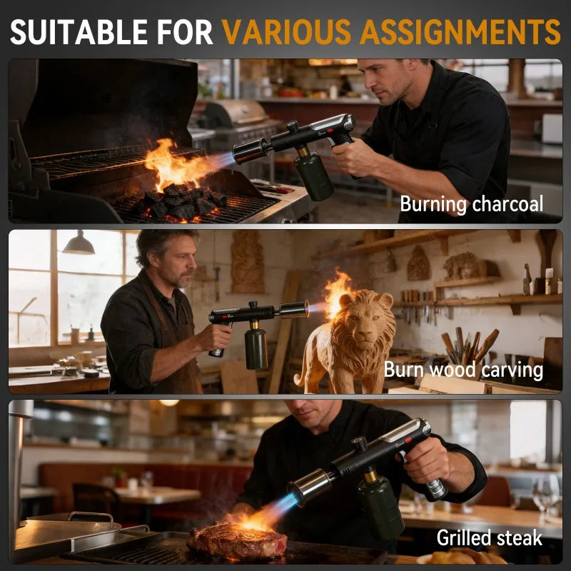 New Metal High Firepower Flamethrower for Outdoor Camping Barbecue Lighter for Outdoor Tools Innova Techno
