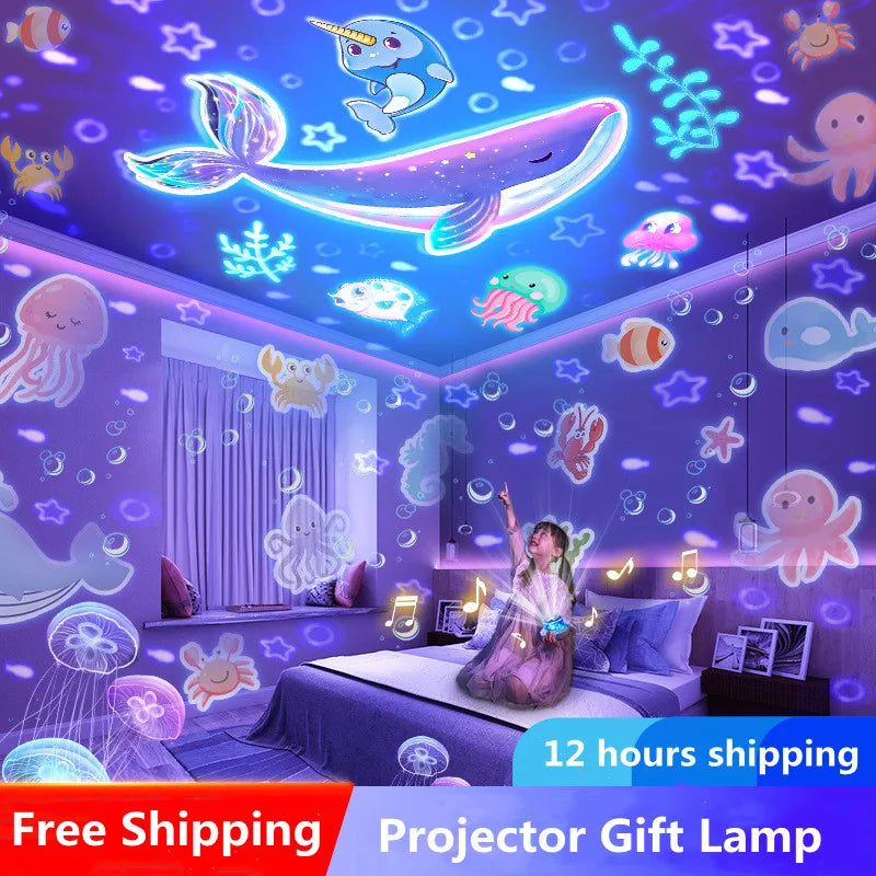 Starry Projector Night Light Rotating Sky Moon Lamp Galaxy Lamp Home Bedroom Decoration Starlight Christmas Lights for Kids Gift Innova Techno