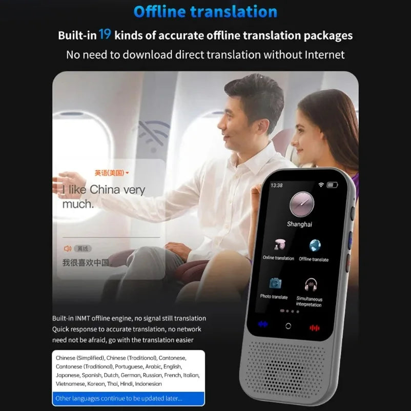 S80 Pro 138 Language Intelligent Translation Machine Intelligent Recording 19 Offline Real-time Chat GPT AI Voice Photo Translat Innova Techno