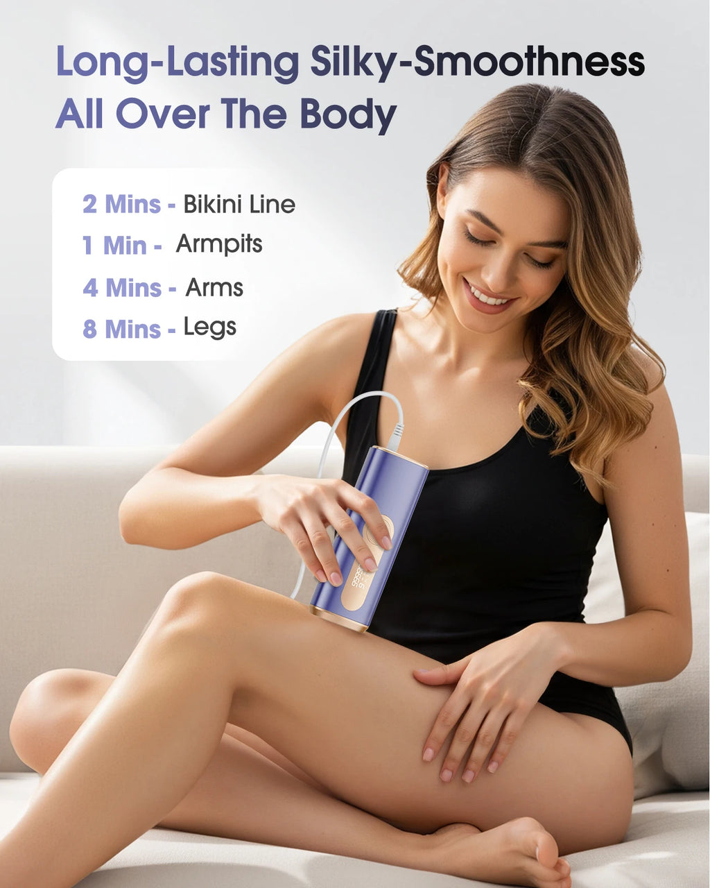 IPL Laser Hair Removal Device for Women & Men - Safe At-Home 45°F Ice-Cooling Contact for Painless & Long-Lasting Results, 86% Less Hair In 3 Weeks for Full Body & Face