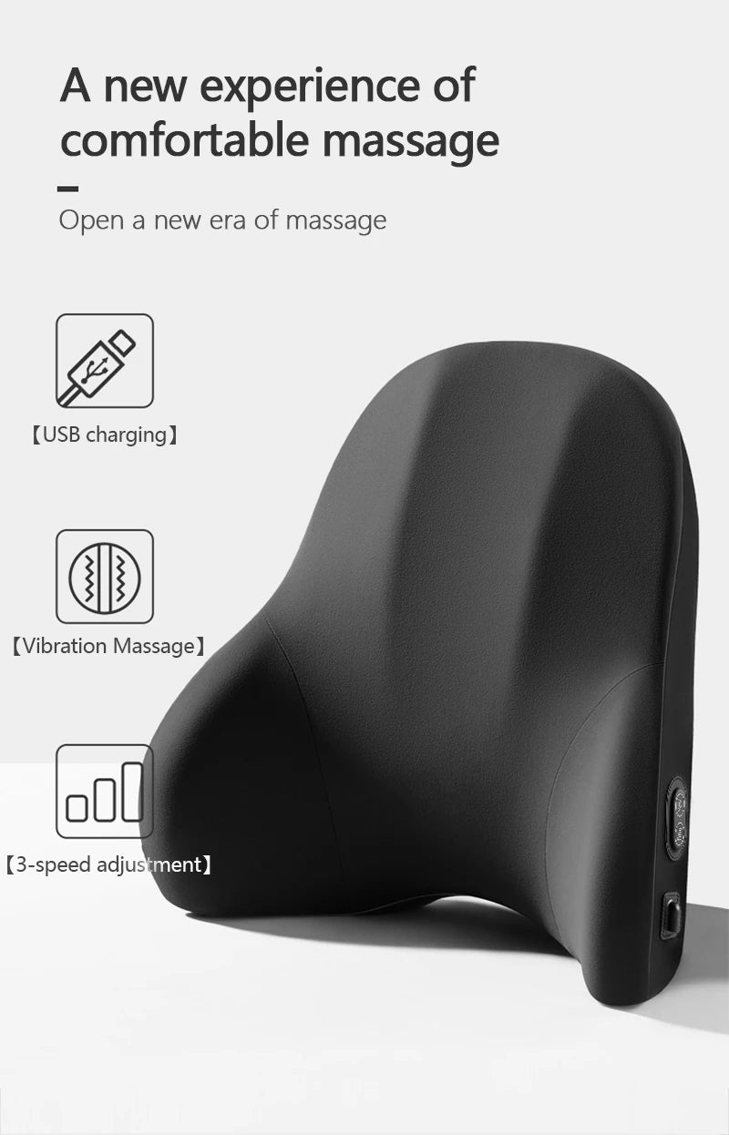 Car Electric Single Lumbar Single Headrest Vibration Massage Lumbar Support Neck Pillow Lumbar Cushion Car Seat Car Interior Innova Techno