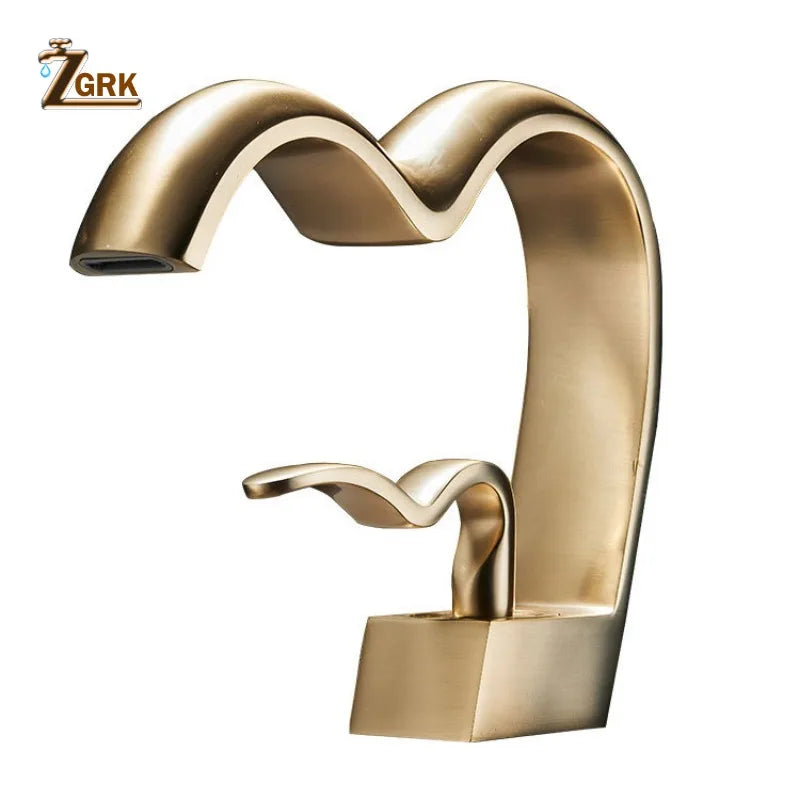Brass Bathroom Waterfall Faucet Hot Cold Basin Sink Tap Creative Heart-shaped Bath Vanity Mixer Faucets torneira pia banheiro Innova Techno