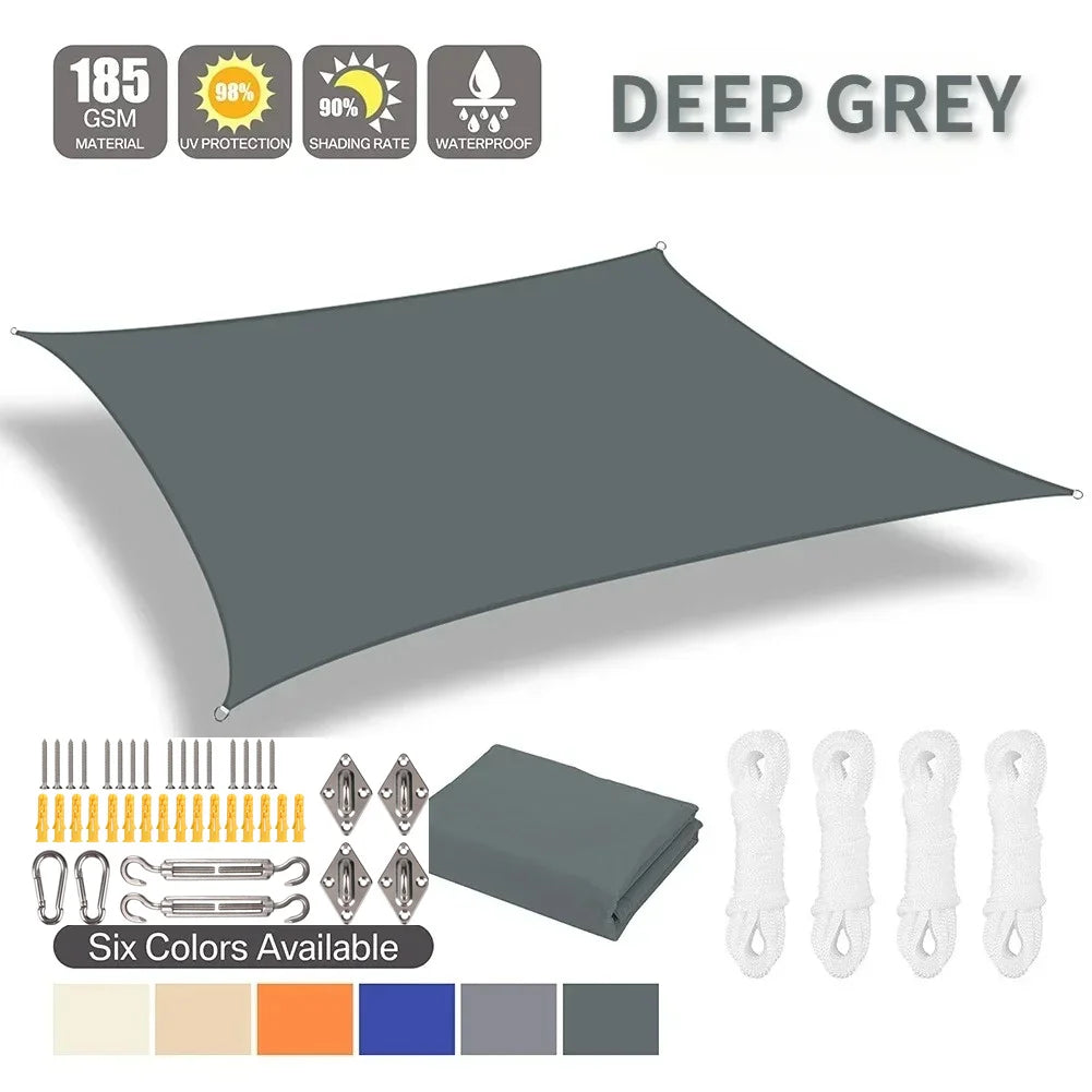 6 Colors Large Sun Shade Sail Rectangle Canopy Waterproof Shade Cover UV Block for Garden Outdoor Patio Deck Pergola Porch Tents Innova Techno
