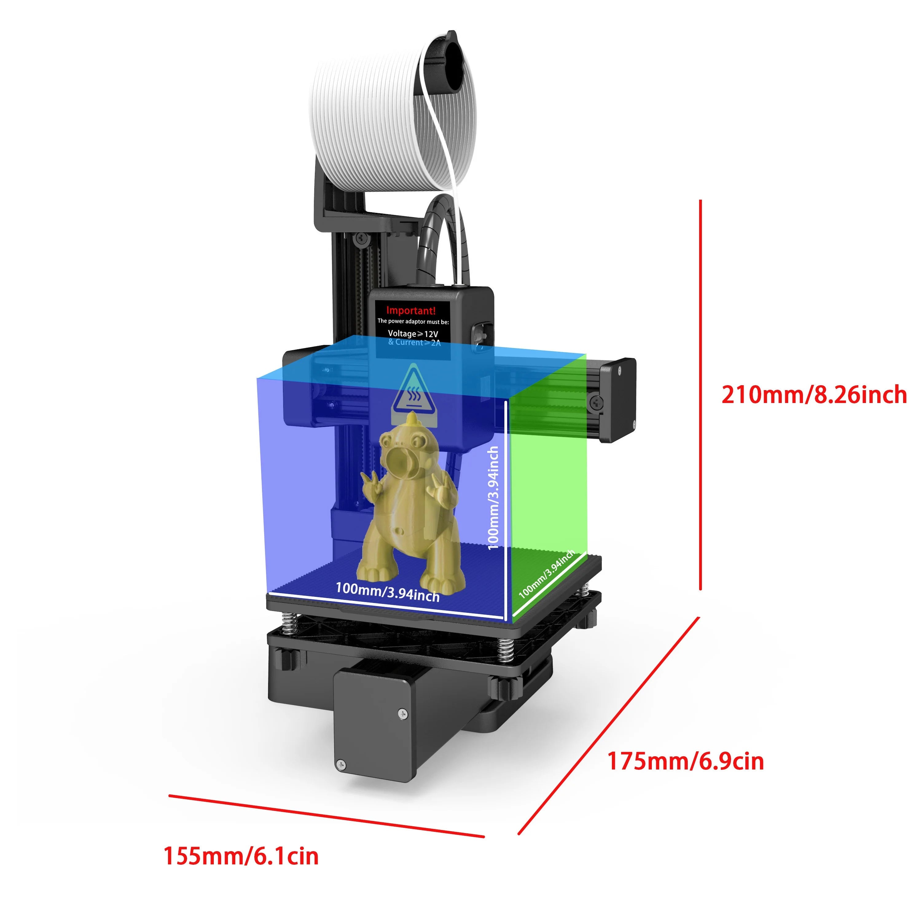 EasyThreed 3D Printer  Entry Level  Compatible with PLA TPU 1.75mm Filament  include Power Adaptor. Innova Techno