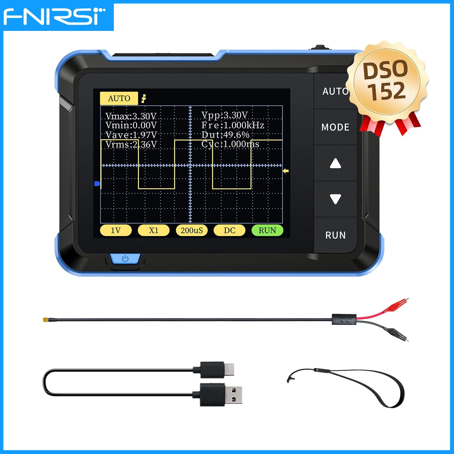FNIRSI New DSO510 DSO152 DSO153 Mini Handheld Digital 2 IN 1 Oscilloscope Portable 48MS/s 10MHz Bandwidth Electronic Repair Tool Innova Techno