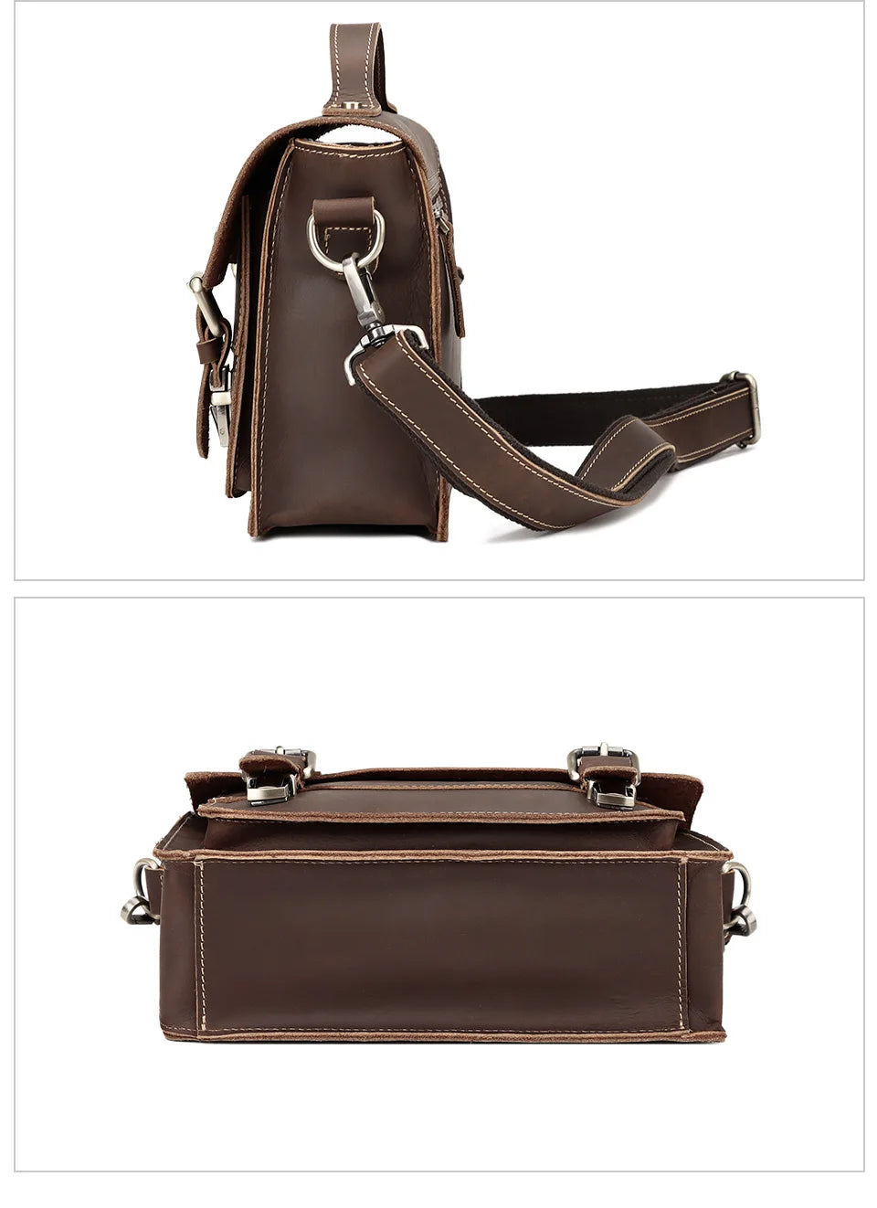 Crazy Horse Leather Men Messenger Bag Business Laptop Briefcase Casual Male Work Tote Bags for Ipad Large Capacity Travel Bag Innova Techno