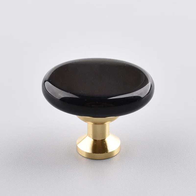 30×25mm Nature Agate Stone Cabinet Drawer Knob Dressing Decorative Box Handle Brass Furniture Door Handle Wardrobe Cabinet Pulls Innova Techno
