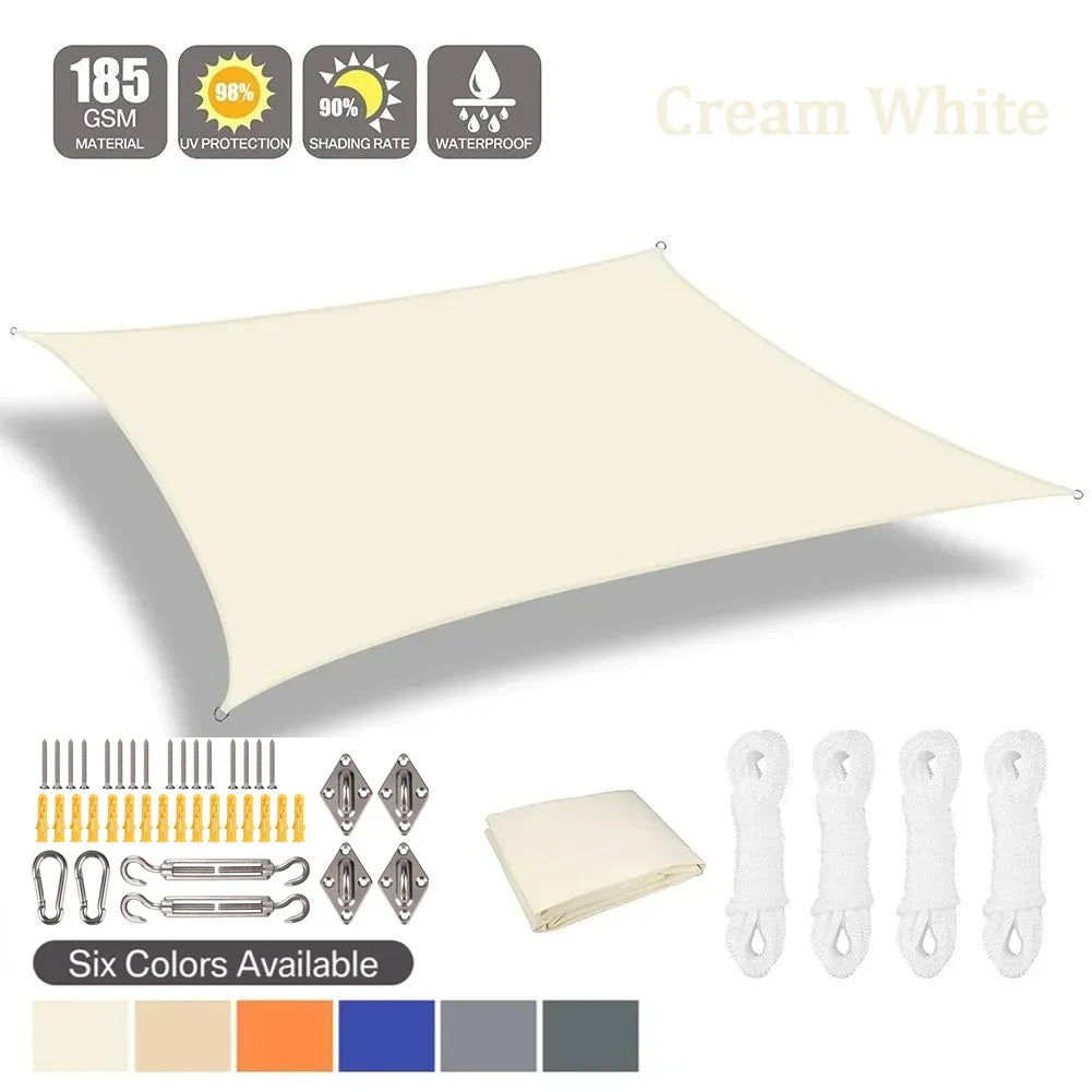 6 Colors Large Sun Shade Sail Rectangle Canopy Waterproof Shade Cover UV Block for Garden Outdoor Patio Deck Pergola Porch Tents Innova Techno