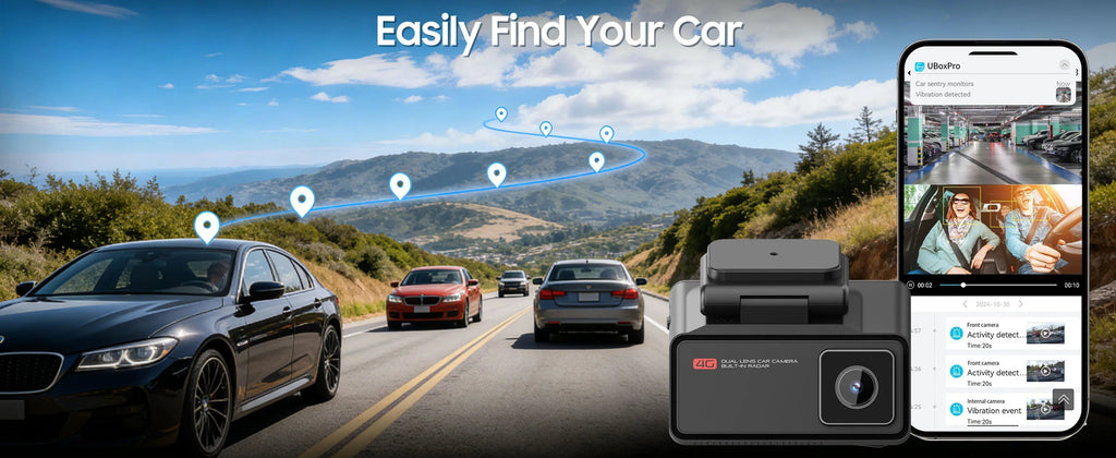 4G LTE Car Dash Cam Front and Inside Remote Live View Two-Way Talk 24/7 Parking GPS Tracker IR Night Vision Vehicle Security DVR Innova Techno