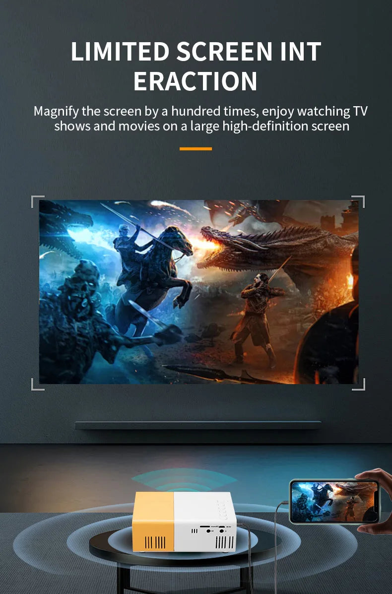 2025 New YG300 Portable Mini Movie Projector for Outdoor Camping &Drive-in Home Theater 30000 Hours Long Life Compact Projectors