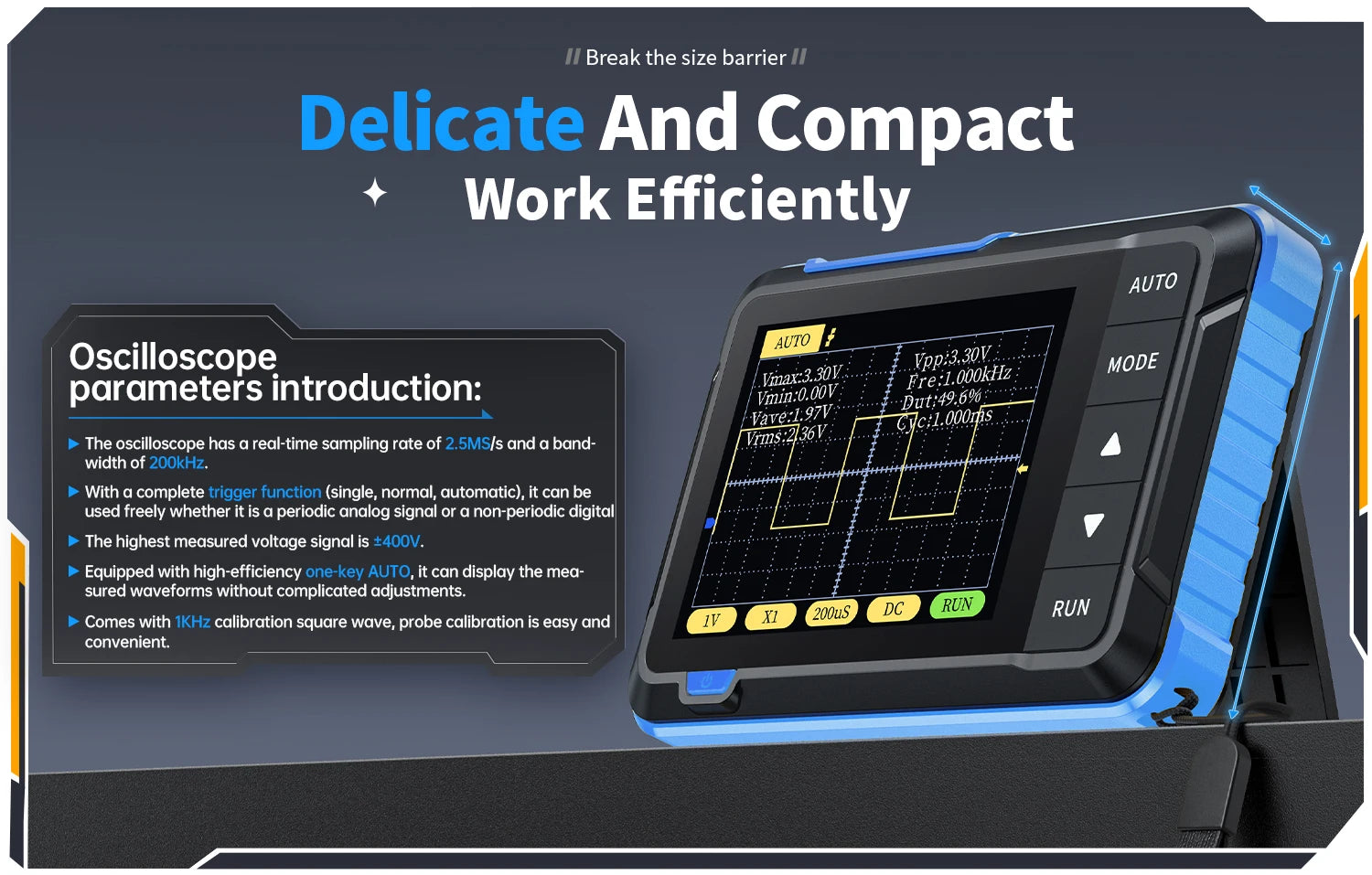 FNIRSI New DSO510 DSO152 DSO153 Mini Handheld Digital 2 IN 1 Oscilloscope Portable 48MS/s 10MHz Bandwidth Electronic Repair Tool Innova Techno