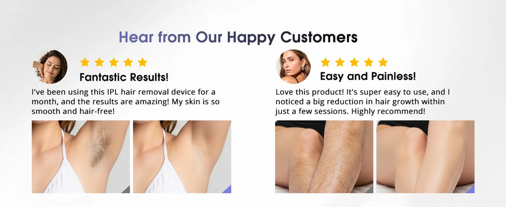 IPL Laser Hair Removal Device for Women & Men - Safe At-Home 45°F Ice-Cooling Contact for Painless & Long-Lasting Results, 86% Less Hair In 3 Weeks for Full Body & Face
