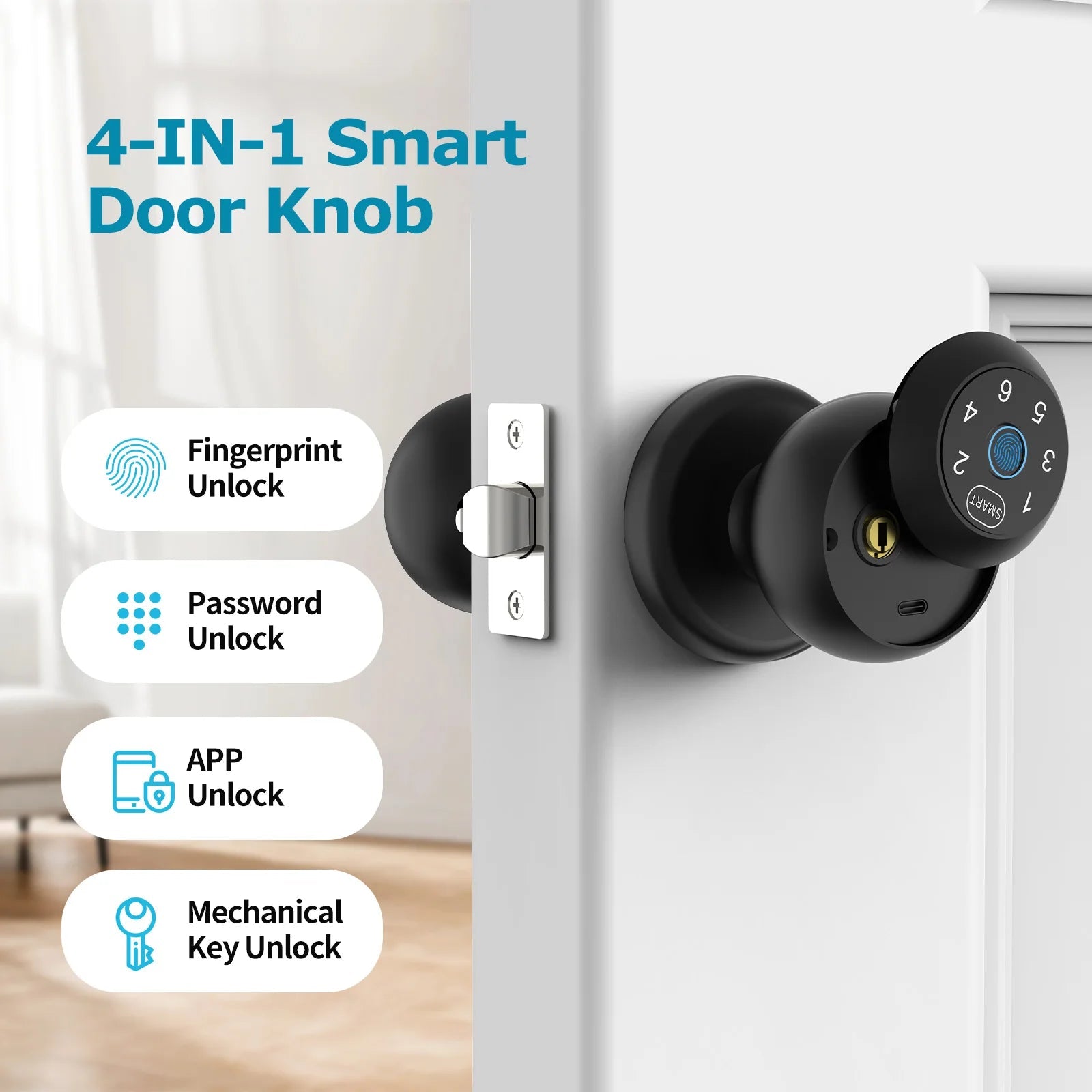 Viladepot Smart Lock Fingerprint Door Lock App Control Passcode Unlock Electronic Touchscreen Keypad Indoor Innova Techno