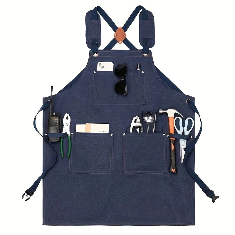 Good Thickened High Quality Cotton Canvas Summer Waterproof Apron Catering Shop Kitchen Home Gardening Commercial Waist Apron Innova Techno