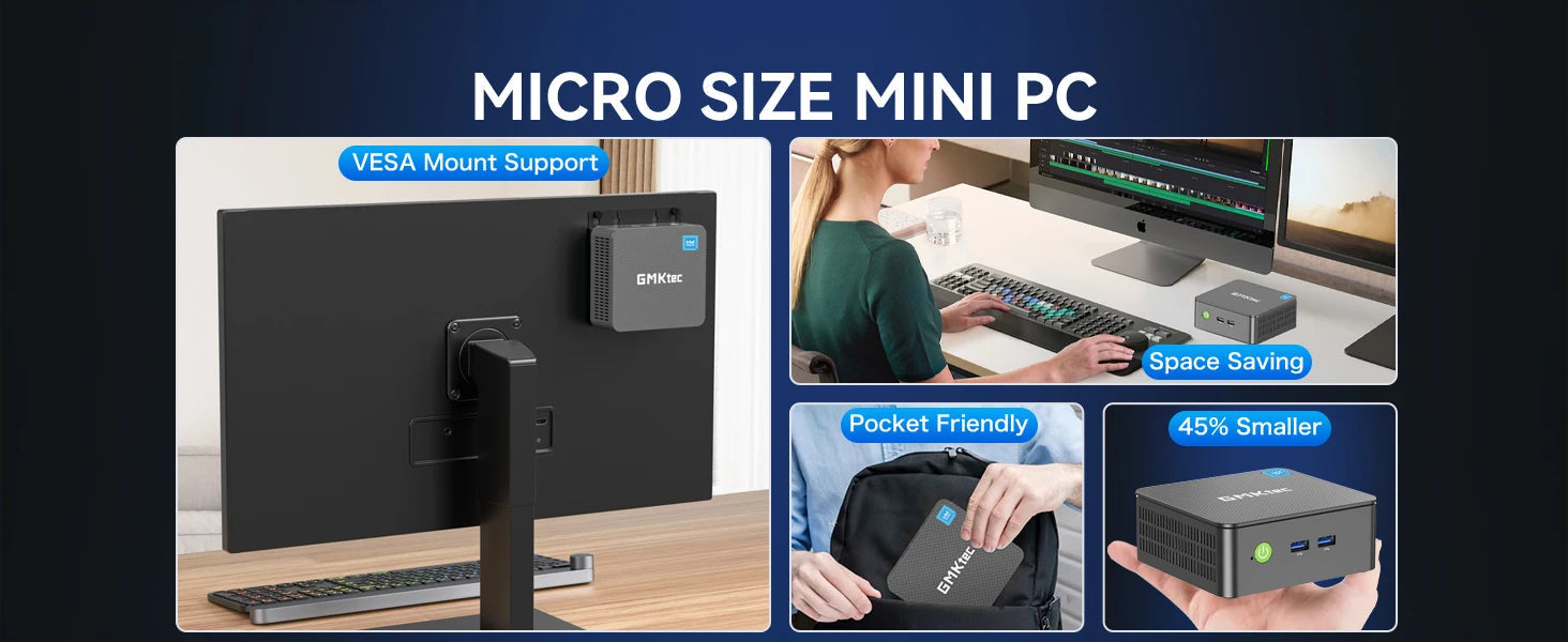 GMKtec NucBox G3 Pro Mini PC Intel Core i3-10110U DDR4 M.2 2242 SATA 3.0 SSD Windows 11Pro WIFI 6 BT 5.2 4K Dual-Screen Output Innova Techno