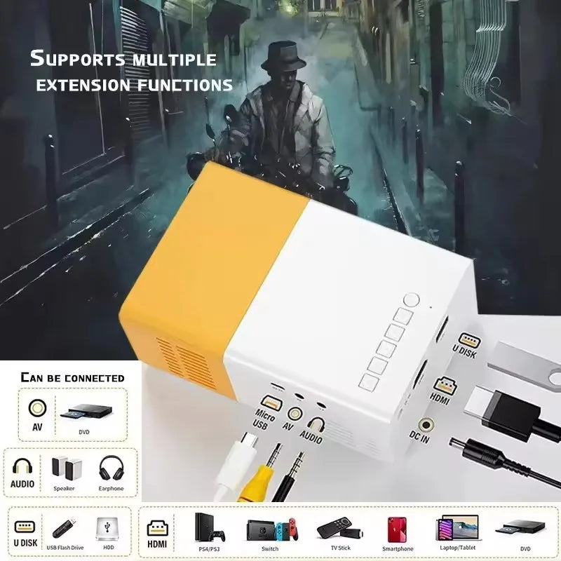 2025 New YG300 Portable Mini Movie Projector for Outdoor Camping &Drive-in Home Theater 30000 Hours Long Life Compact Projectors
