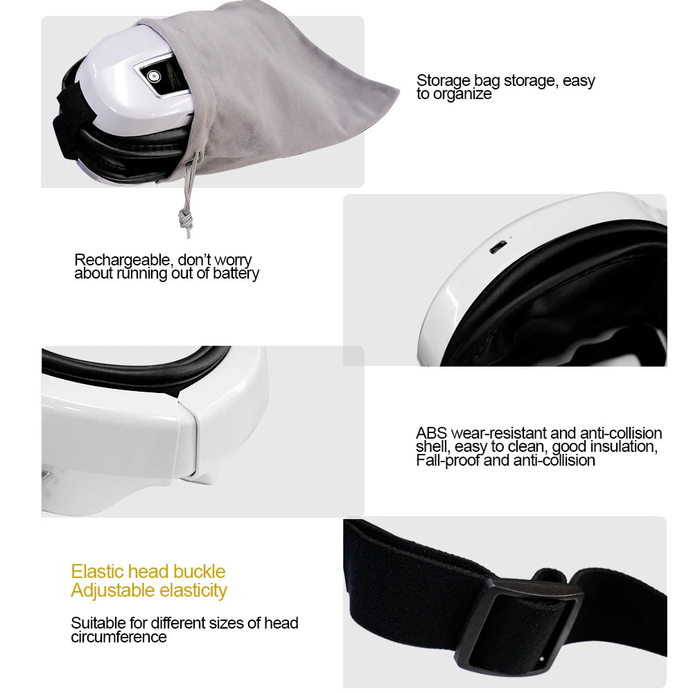 Relieves Fatigue Eye Massager Airbag Pressure Kneading Massage Device Relax Eye Improve Sleep 3D Vibration Eye Care Home Use